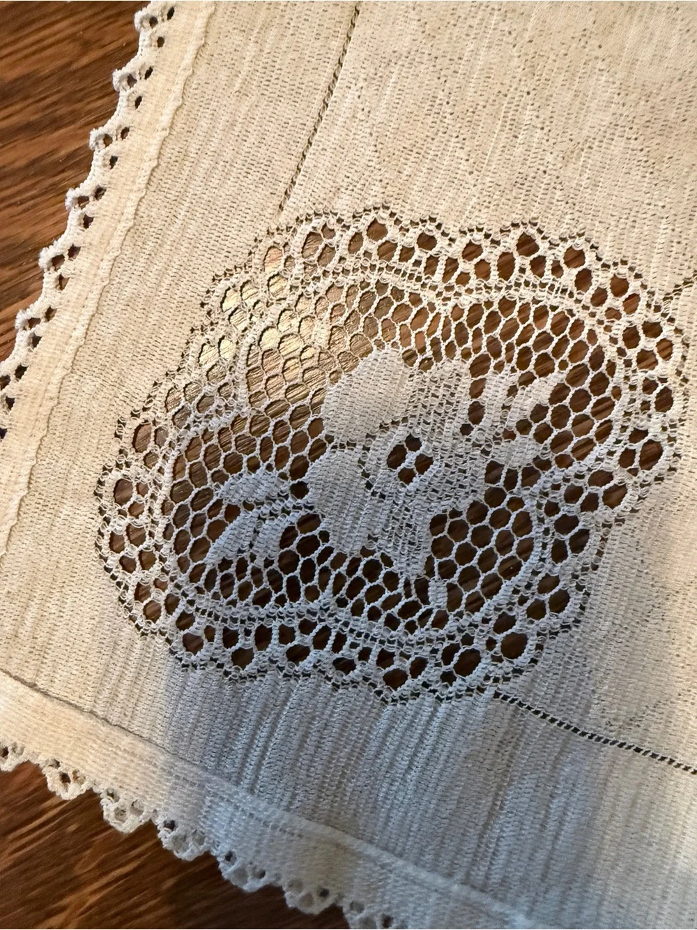 Handcrafted Cream Lace Doily Table Accent